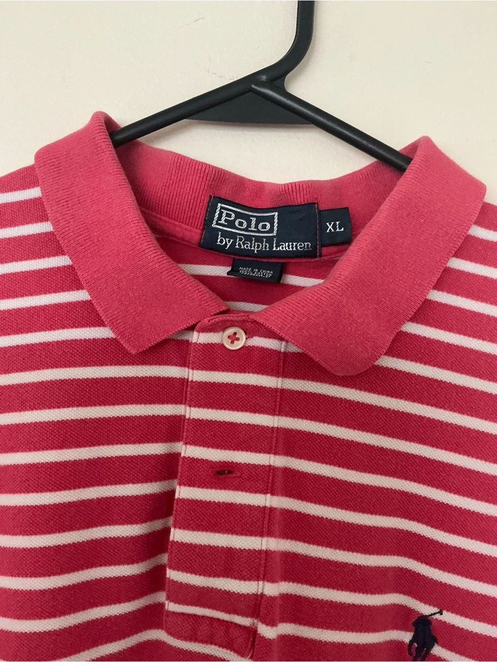 Polo by Ralph Lauren Pink and White Striped Short-Sleeve Polo